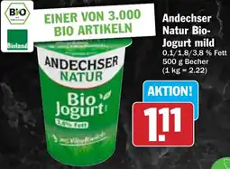 Hit Andechser Natur Bio Jogurt mild Angebot