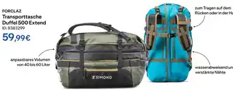 Decathlon Forclaz transporttasche duffel 500 extend Angebot