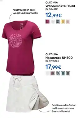 Decathlon Quechua wandershirt nh500 oder hosenrock nh500 Angebot