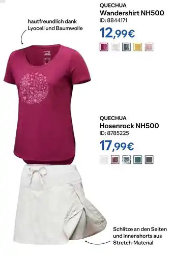 Decathlon Quechua wandershirt nh500 oder hosenrock nh500 Angebot