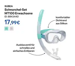 Decathlon Subea schnorchel-set mt100 erwachsene Angebot