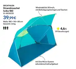 Decathlon Decathlon strandmuschel iwiko 180 Angebot
