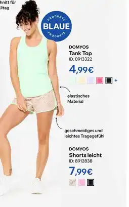 Decathlon Domyos tank top oder shorts leicht Angebot