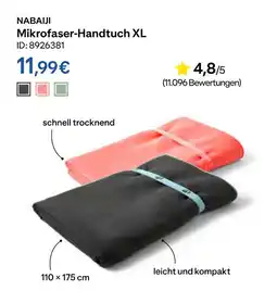 Decathlon Nabaiji mikrofaser-handtuch xl Angebot