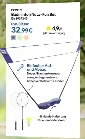 Decathlon Perfly badminton netz - fun set Angebot