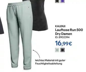 Decathlon Kalenji laufhose run 500 dry damen Angebot
