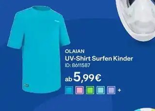 Decathlon Olaian uv-shirt surfen kinder Angebot