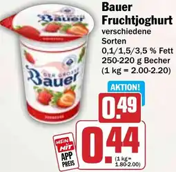 Hit Bauer Fruchtjoghurt Angebot