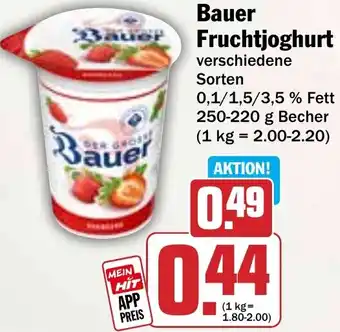 Hit Bauer Fruchtjoghurt Angebot