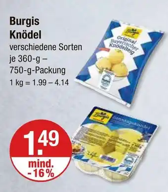 V Markt Burgis knödel Angebot