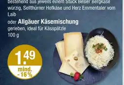 V Markt Besler bergkäse oder allgäuer käsemischung Angebot