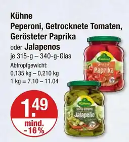V Markt Kühne peperoni, getrocknete tomaten, gerösteter paprika oder jalapenos Angebot