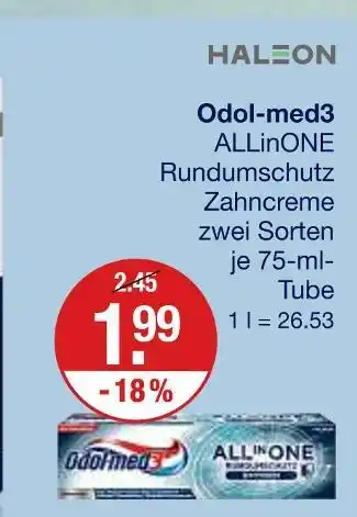 V Markt Odol-med3 je 75-ml-tube Angebot