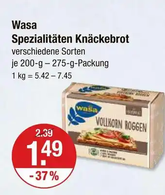 V Markt Wasa spezialitäten knäckebrot Angebot