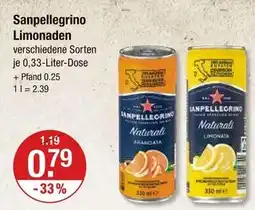 V Markt Sanpellegrino limonaden Angebot