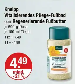 V Markt Kneipp vitalisierendes pflege-fußbad oder regenerierende fußbutter Angebot