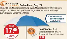 V Markt Schneider schirme badeschirm „easy“ Angebot