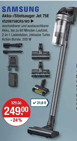V Markt Samsung akku-/stielsauger jet 75e Angebot