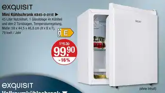 V Markt Exquisit mini kühlschrank Angebot