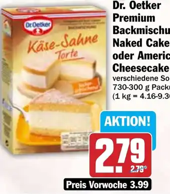 Hit Dr. Oetker Premium Backmischungen, Naked Cake oder American Cheesecake Angebot