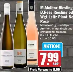 Hit M.Molitor Riesling, B.Ress Riesling oder Wgt Leitz Pinot Noir Rosé Angebot