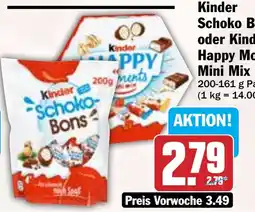 Hit Kinder Schoko Bons oder Kinder Happy Moments Mini Mix Angebot