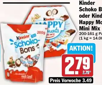 Hit Kinder Schoko Bons oder Kinder Happy Moments Mini Mix Angebot