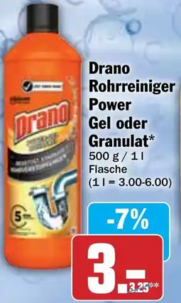 Hit Drano Rohrreiniger Power Gel oder Granulat Angebot