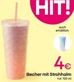 PEPCO Becher mit Strohhalm Angebot