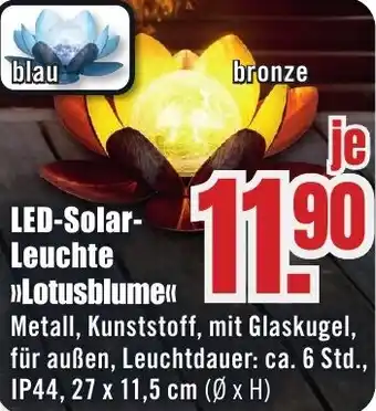 B1 Discount Baumarkt LED-Solar Leuchte Lotusblume Angebot