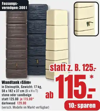 B1 Discount Baumarkt Wandtank Slim Angebot
