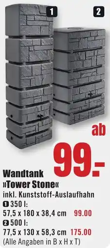 B1 Discount Baumarkt Wandtank Tower Stone Angebot
