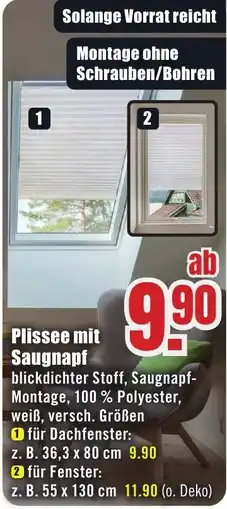 B1 Discount Baumarkt Plissee mit Saugnapf Angebot