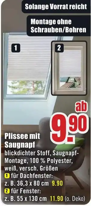 B1 Discount Baumarkt Plissee mit Saugnapf Angebot