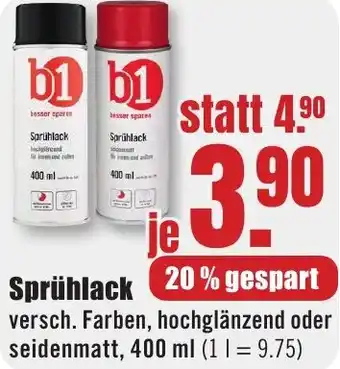 B1 Discount Baumarkt b1 Sprühlack Angebot