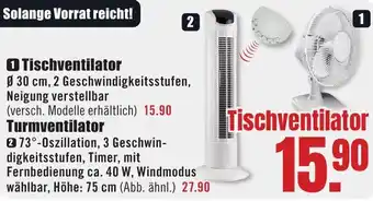 B1 Discount Baumarkt Tischventilator Angebot