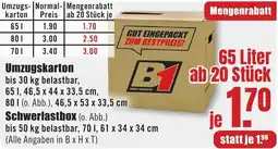 B1 Discount Baumarkt Umzugskarton Angebot