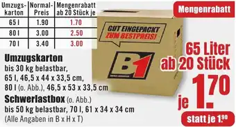 B1 Discount Baumarkt Umzugskarton Angebot