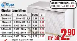 B1 Discount Baumarkt Rigips Gipskartonplatten Angebot