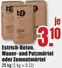 B1 Discount Baumarkt b1 Estrich-Beton, Mauer- und Putzmörtel oder Zementmörtel Angebot