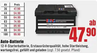 B1 Discount Baumarkt Auto-Batterie Angebot