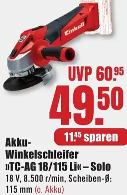 B1 Discount Baumarkt Einhell Akku Winkelschleifer Angebot