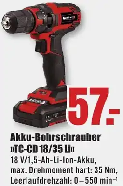 B1 Discount Baumarkt Einhell Akku-Bohrschrauber TC-CD 18/35 Li Angebot