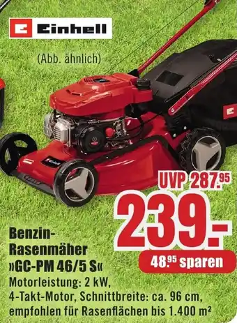 B1 Discount Baumarkt Einhell Benzin Rasenmäher GC-PM 46/5 S Angebot