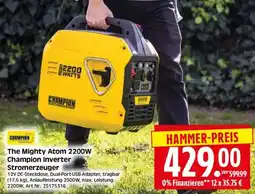 Edeka Herkules CHAMPION The Mighty Atom 2200W Champion Inverter Stromerzeuger Angebot
