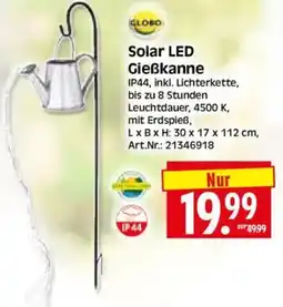 Edeka Herkules GLOBO Solar LED Gießkanne Angebot