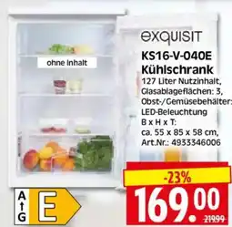 Edeka Herkules exquisit Kühlschrank KS16-V-040E Angebot