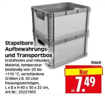 Edeka Herkules Stapelbare Aufbewahrungs- und Transportbox Angebot