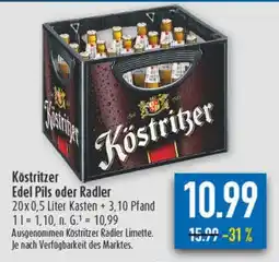 diska Köstritzer Edel Pils oder Radler Angebot