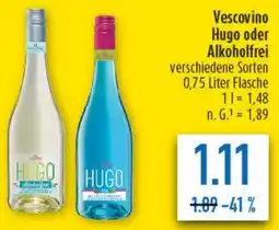 diska Vescovino Hugo oder Alkoholfrei Angebot
